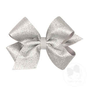 Medium Glitter Vinyl with Grosgrain Underlay Hair Bow