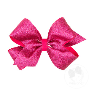 Medium Glitter Vinyl with Grosgrain Underlay Hair Bow