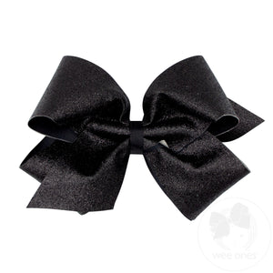 King Glitter Vinyl with Grosgrain Underlay Hair Bow