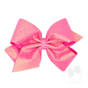 King Glitter Vinyl with Grosgrain Underlay Hair Bow