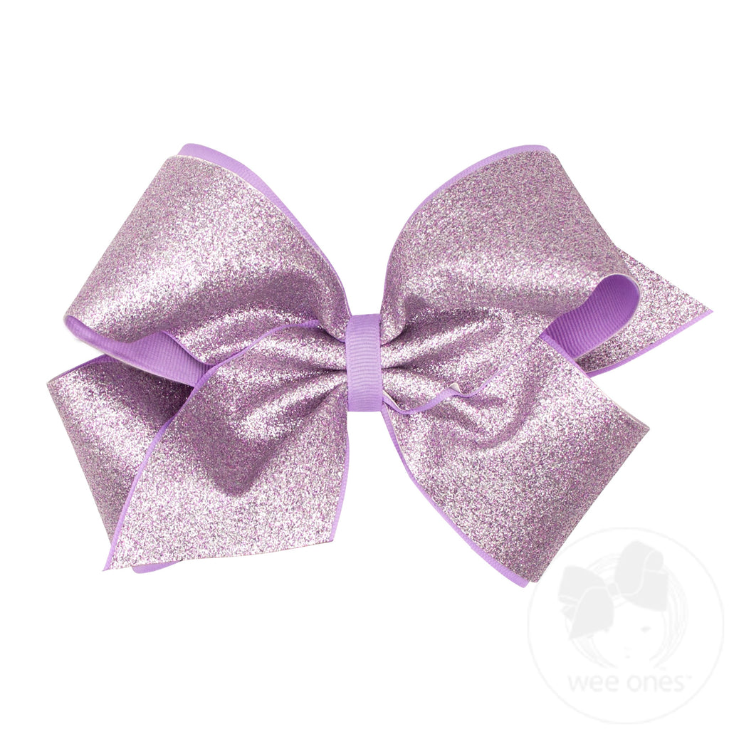 King Glitter Vinyl with Grosgrain Underlay Hair Bow