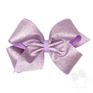 King Glitter Vinyl with Grosgrain Underlay Hair Bow