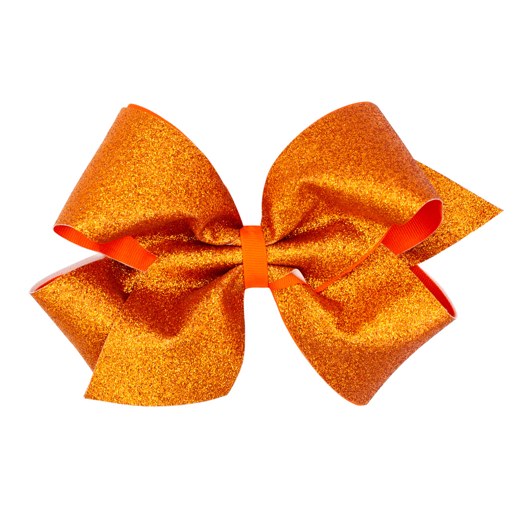 King Glitter Vinyl with Grosgrain Underlay Hair Bow
