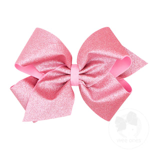 King Glitter Vinyl with Grosgrain Underlay Hair Bow