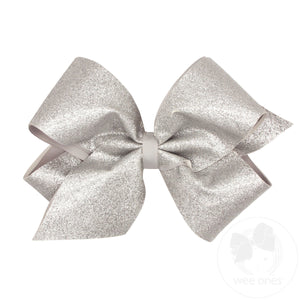 King Glitter Vinyl with Grosgrain Underlay Hair Bow