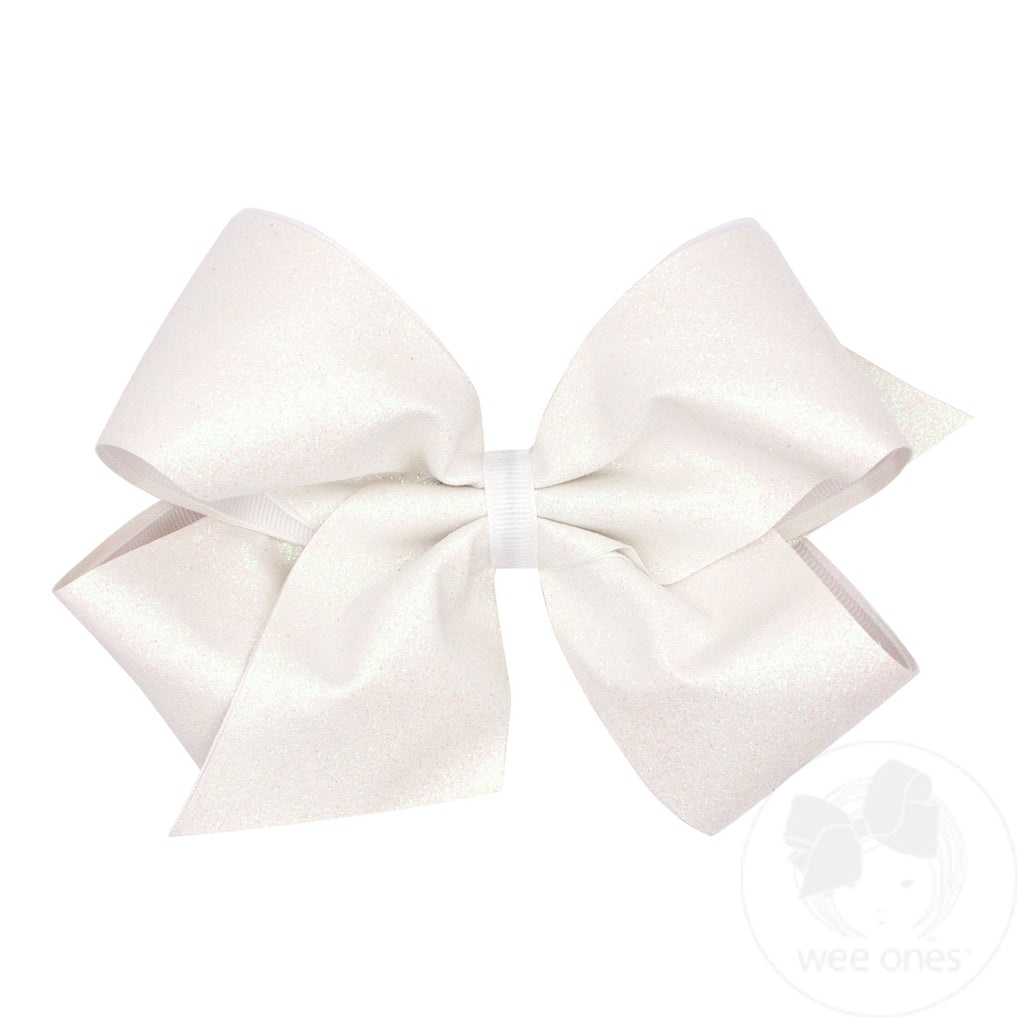 King Glitter Vinyl with Grosgrain Underlay Hair Bow