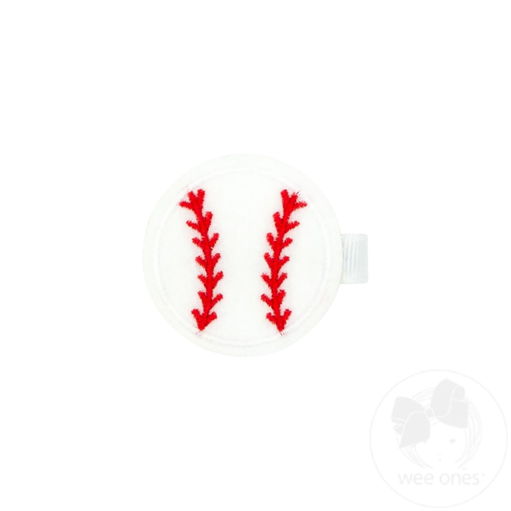 Embroidered Baseball Hair Clip
