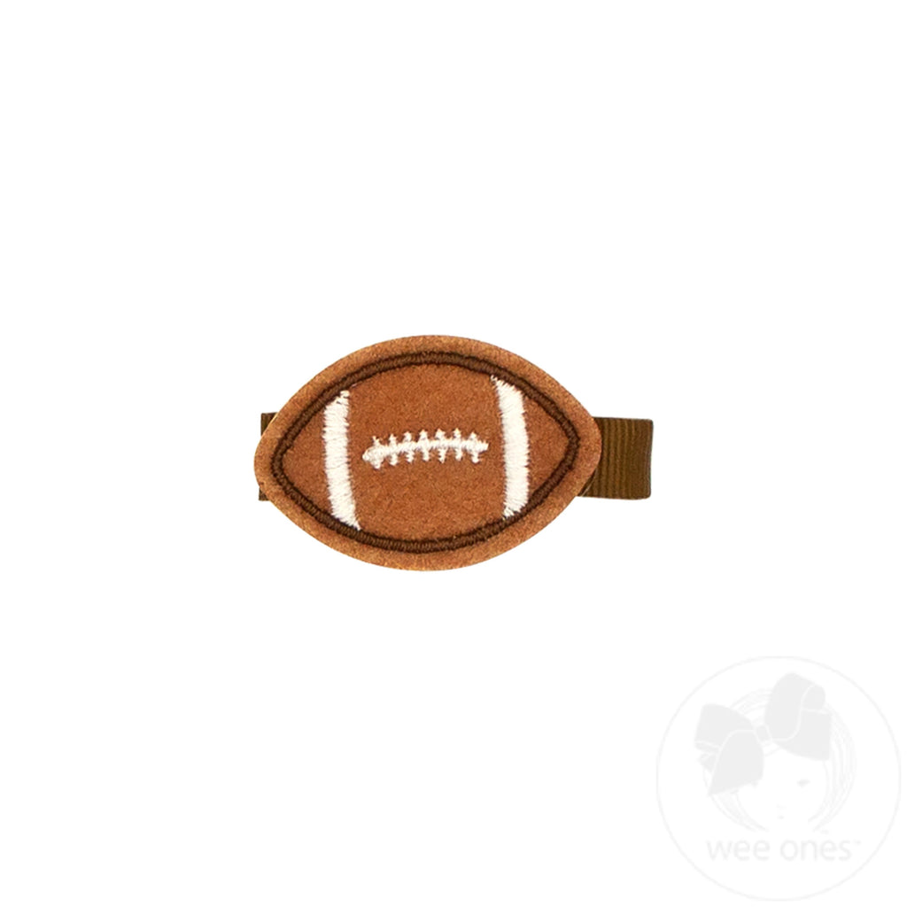 Embroidered Football Hair Clip