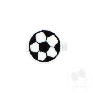 Embroidered Soccer Ball Hair Clip
