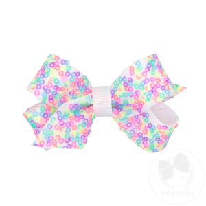 Mini Confetti Sequin with Grosgrain Underlay Hair Bow