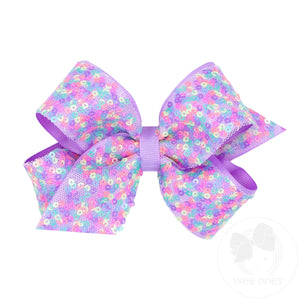 Medium Confetti Sequin with Grosgrain Underlay Hair Bow