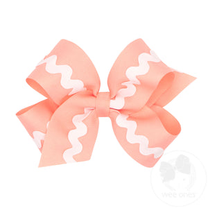 Medium Grosgrain with Ric-Rac Trim Hair Bow