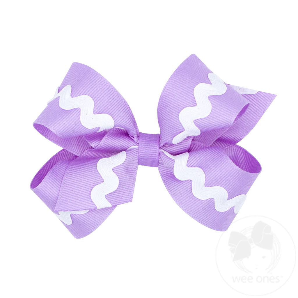 Medium Grosgrain with Ric-Rac Trim Hair Bow