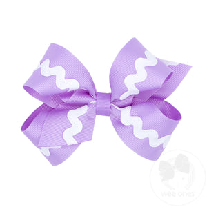 Medium Grosgrain with Ric-Rac Trim Hair Bow