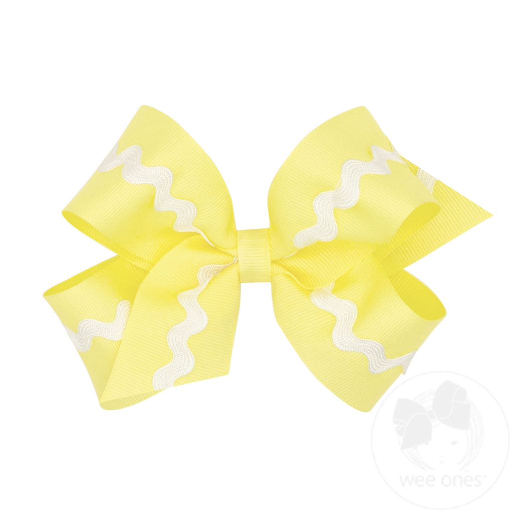 Medium Grosgrain with Ric-Rac Trim Hair Bow