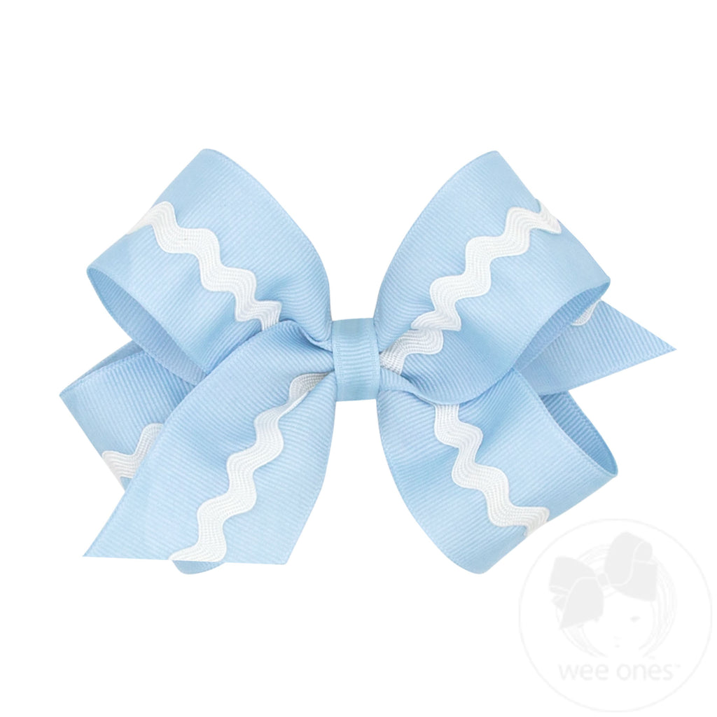 Medium Grosgrain with Ric-Rac Trim Hair Bow