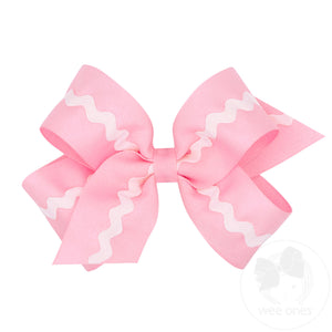 Medium Grosgrain with Ric-Rac Trim Hair Bow