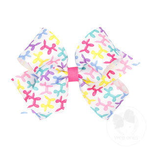 Medium Birthday Balloon Print Grosgrain Hair Bow