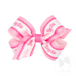 Medium Big Sis Print Grosgrain Hair Bow