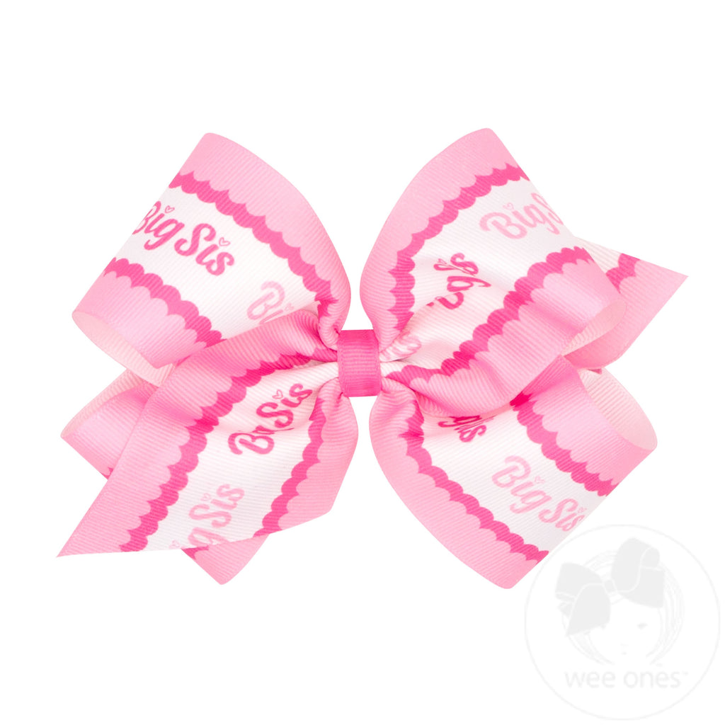 King Big Sis Print Grosgrain Hair Bow