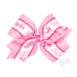 King Big Sis Print Grosgrain Hair Bow