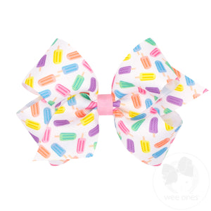 Medium Sweet Treats Popsicle Print Grosgrain Hair Bow