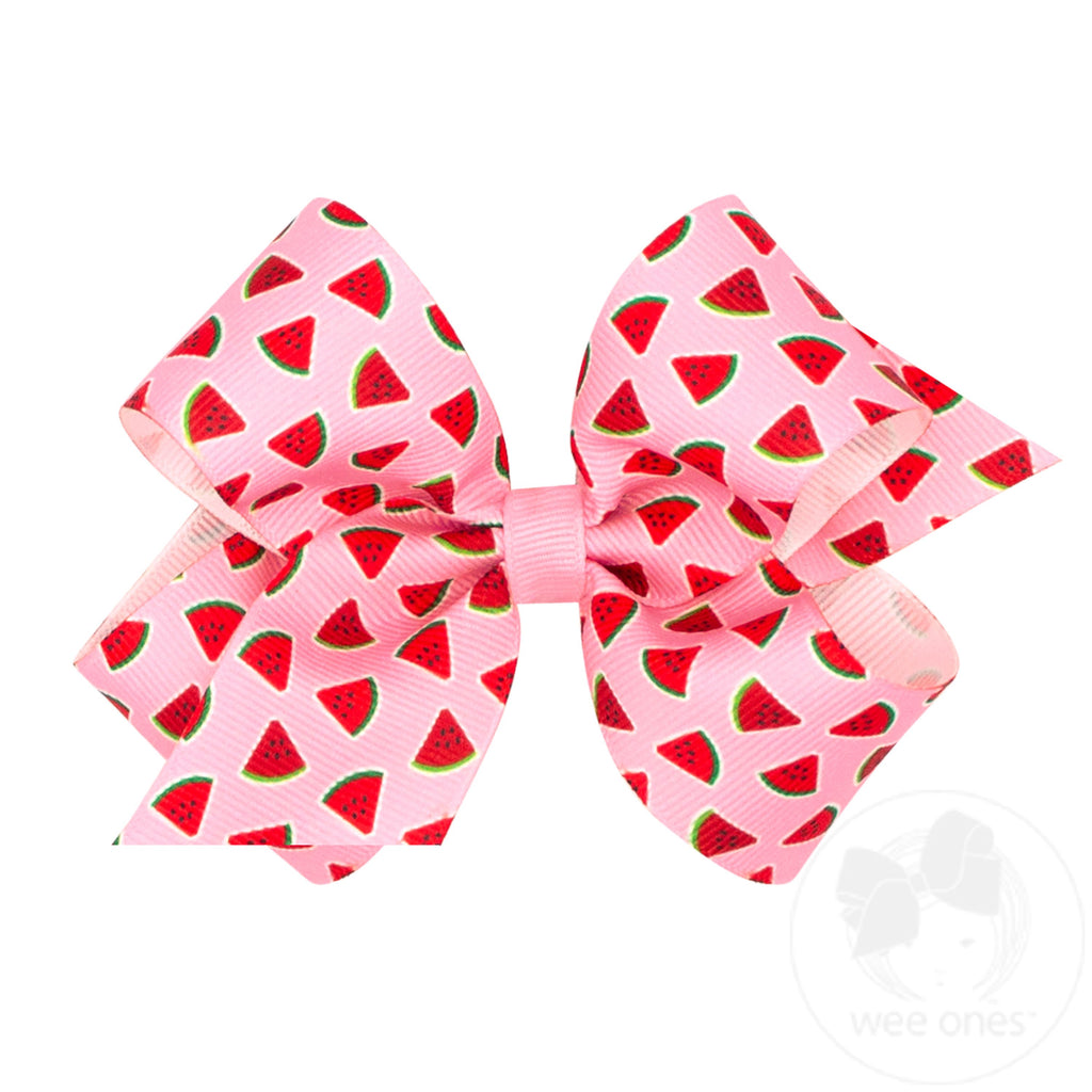 Medium Sweet Treats Watermelon Print Grosgrain Hair Bow