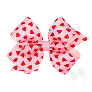 Medium Sweet Treats Watermelon Print Grosgrain Hair Bow