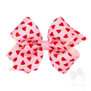Medium Sweet Treats Watermelon Print Grosgrain Hair Bow