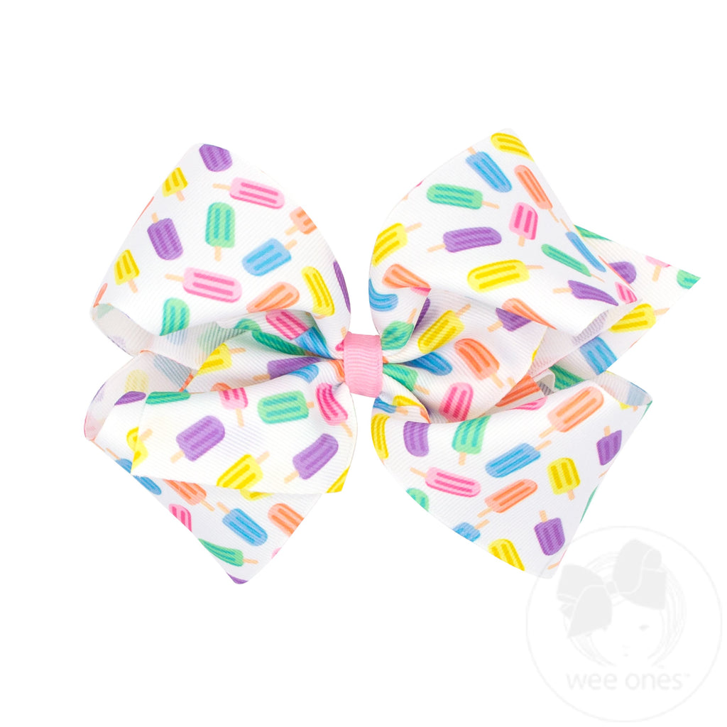 King Sweet Treats Popsicle Print Grosgrain Hair Bow