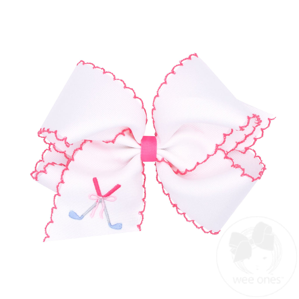 King Golf Clubs Embroidered Moonstitch Edge Hair Bow