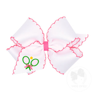 King Tennis Rackets Embroidered Moonstitch Edge Hair Bow