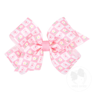 Medium Easter Print Grosgrain Hair Bow