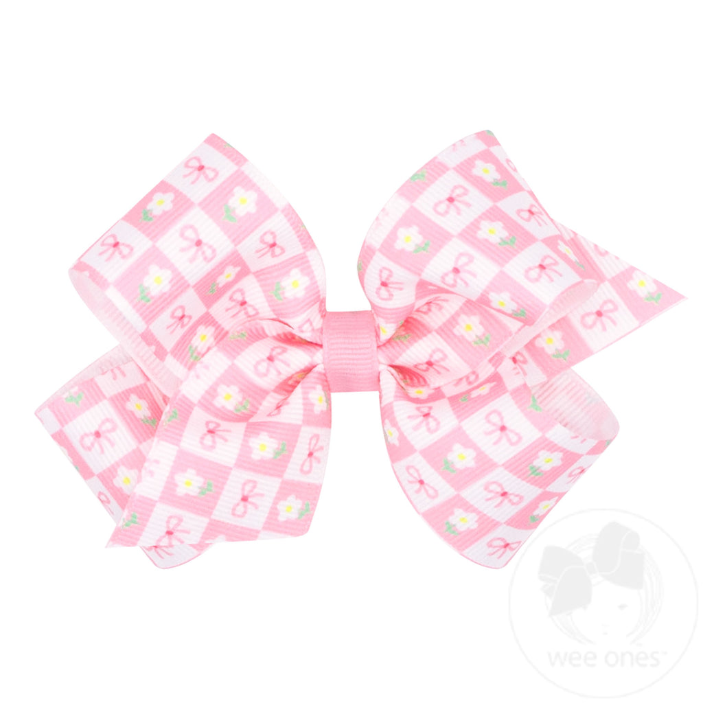 Medium Easter Print Grosgrain Hair Bow