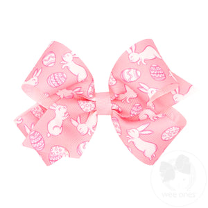 Medium Easter Print Grosgrain Hair Bow