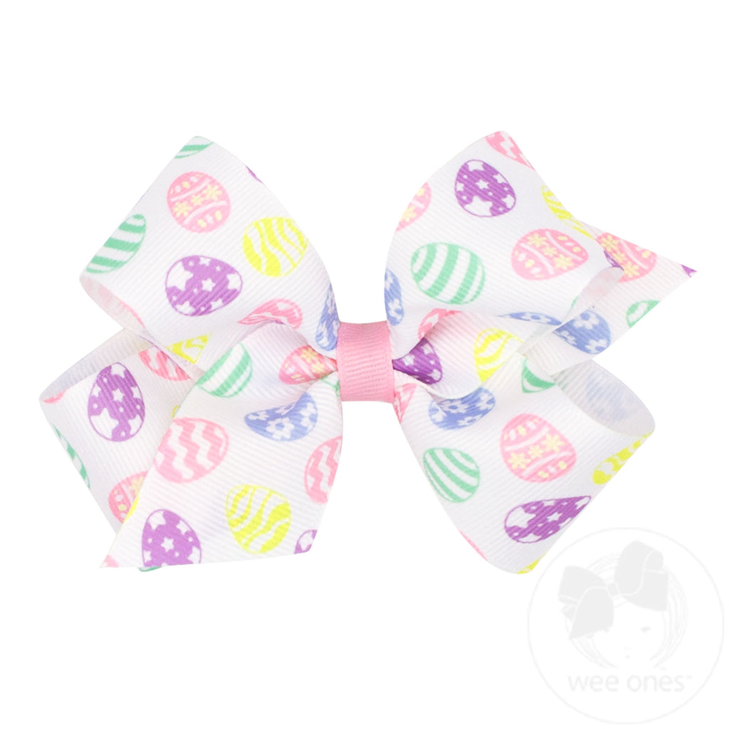 Medium Easter Print Grosgrain Hair Bow