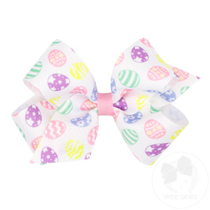 Medium Easter Print Grosgrain Hair Bow