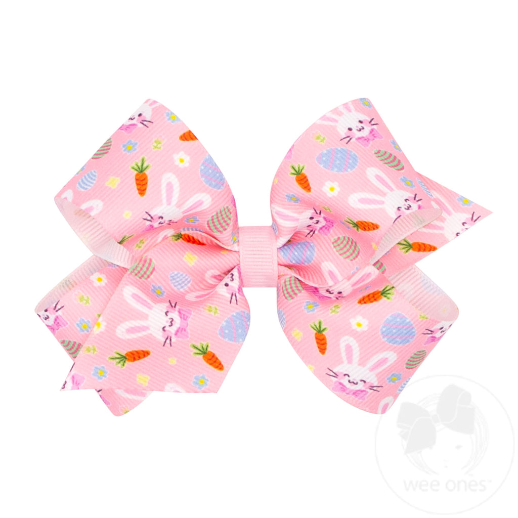 Medium Easter Print Grosgrain Hair Bow