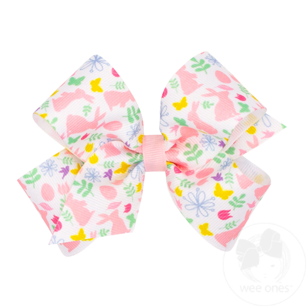 Medium Easter Print Grosgrain Hair Bow