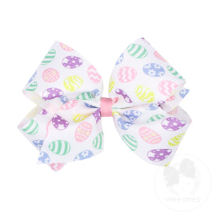 King Easter Print Grosgrain Hair Bow