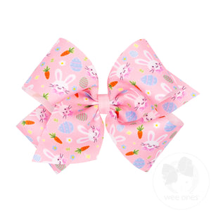 King Easter Print Grosgrain Hair Bow