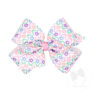 King Easter Print Grosgrain Hair Bow