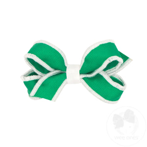 Mini Sporty Grosgrain Hair Bow with Serged Edge