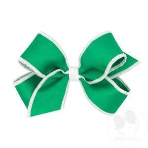 Medium Sporty Grosgrain Hair Bow with Serged Edge