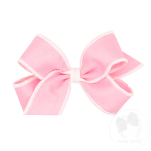 Medium Sporty Grosgrain Hair Bow with Serged Edge