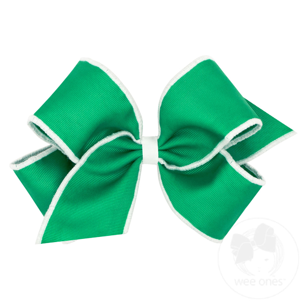 King Sporty Grosgrain Hair Bow with Serged Edge