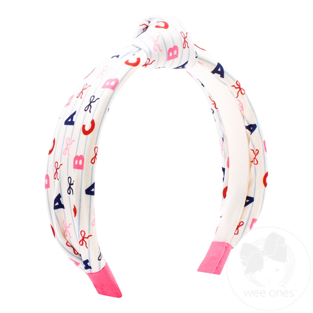 Back to School ABCs Print Knot Headband