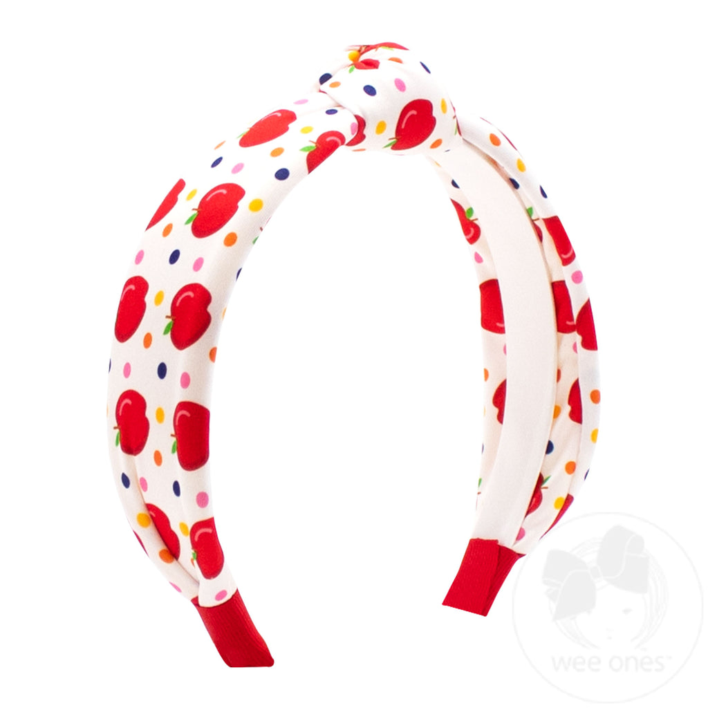 Back to School Apple Print Knot Headband