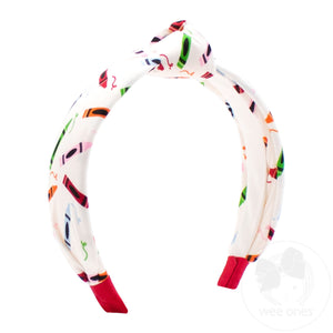 Back to School Crayons Print Knot Headband