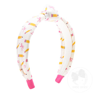 Back to School Pencil Print Knot Headband